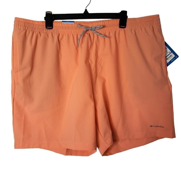 Columbia Shorts Men Size XXL Peach Summertide Omni Shade Quick Dry Elastic Waist - Picture 1 of 6